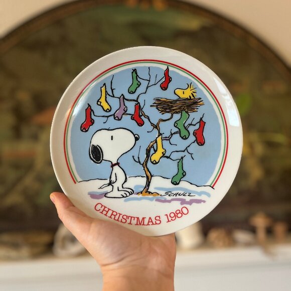 Vintage "Waiting for Santa" Numbered Limited Edition 1980 Christmas Snoopy Plate - Picture 1 of 2